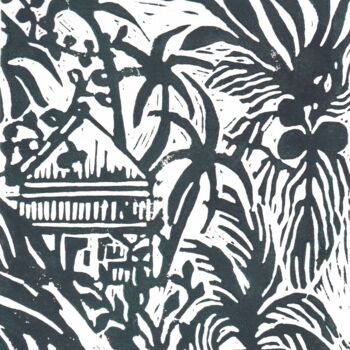 Gravures & estampes intitulée "A Madagascar" par Catherine Gajac, Œuvre d'art originale, Linogravures