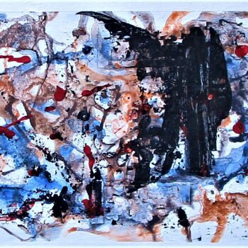 Malarstwo zatytułowany „Abstraction 2022-4” autorstwa Claude Gascon, Oryginalna praca, Akryl Zamontowany na Drewniana rama n…