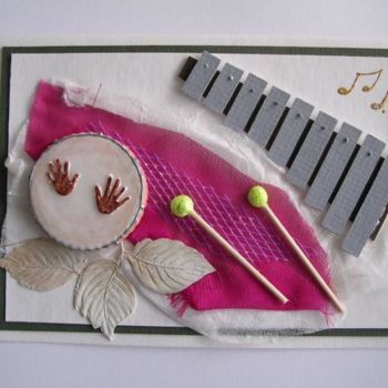 Painting titled "XYLOPHONE ET TAMBOU…" by Corinne Gayraud, Original Artwork, Oil