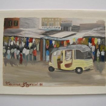 Schilderij getiteld "RUE DE COLOMBO - SR…" door Corinne Gayraud, Origineel Kunstwerk, Olie