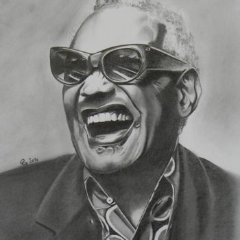 Dibujo titulada "Ray Charles.jpg" por C.G Dessins, Obra de arte original, Grafito