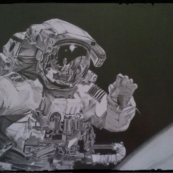 Drawing titled "Astronaute" by C.G Dessins, Original Artwork, Graphite