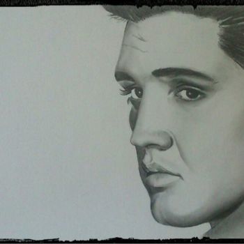 Drawing titled "Elvis Presley" by C.G Dessins, Original Artwork, Graphite