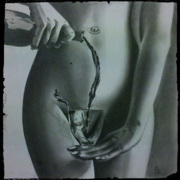 제목이 "Nu. Vin et sensuali…"인 그림 C.G Dessins로, 원작, 흑연