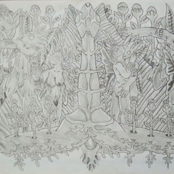 Drawing titled "Tuhamuuk" by Amorfo, Original Artwork, Pencil