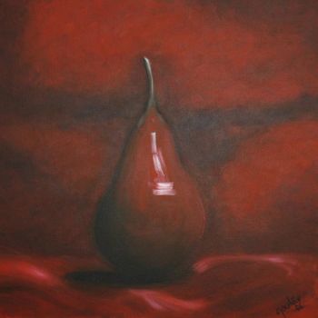Painting titled "Pear" by Carlos Goulão, Original Artwork