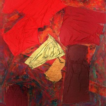 Pittura intitolato "rosso e oro" da Massimo Nicotra, Opera d'arte originale