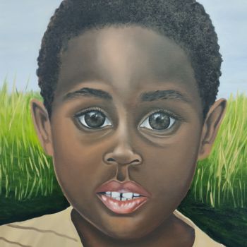 Schilderij getiteld "Serie RAZAS: África" door María Rosario Aladro Loza, Origineel Kunstwerk, Olie Gemonteerd op Houten pan…
