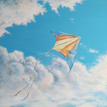 Painting titled "Dream flight" by Zhenya Chetverugina (Zhenya Che), Original Artwork, Acrylic