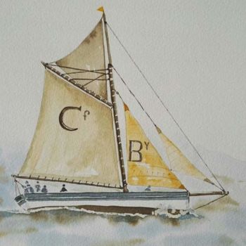 Peinture intitulée "Vieux gréement  de…" par Christel Bous Legent, Œuvre d'art originale, Aquarelle