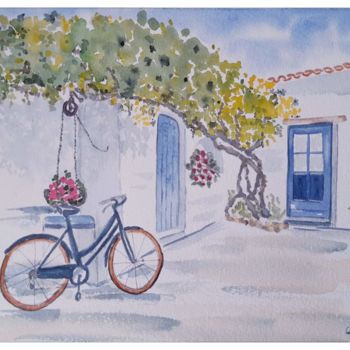 Peinture intitulée "Vacances sur l'île" par Christel Bous Legent, Œuvre d'art originale, Aquarelle