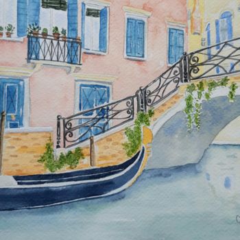 Peinture intitulée "Venise" par Christel Bous Legent, Œuvre d'art originale, Aquarelle