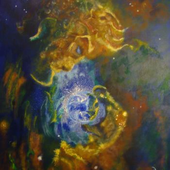 Painting titled "Bulle d'univers pou…" by Christian Rolland, Original Artwork, Acrylic