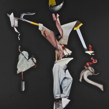 Collages getiteld "INSOLENCE" door Cha, Origineel Kunstwerk, Papier snijwerk
