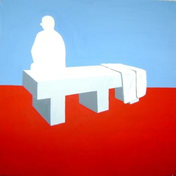 Pintura intitulada "bleu,blanc et rouge" por Salah Chabane, Obras de arte originais