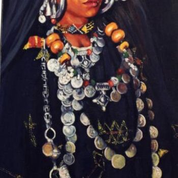 Pintura intitulada "Femme Berberé" por Salah Chabane, Obras de arte originais