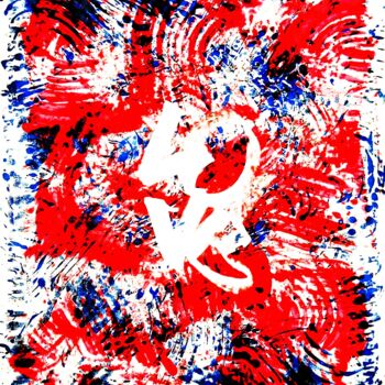 Schilderij getiteld "L O V E Red'n Blue" door Chachagrafitero, Origineel Kunstwerk, Acryl