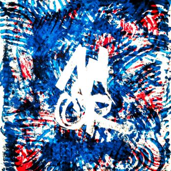 Malerei mit dem Titel "A M O R Rojo y Azul" von Chachagrafitero, Original-Kunstwerk, Acryl