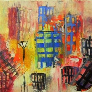 Painting titled "V comme Urbain" by Chachapeala, Original Artwork