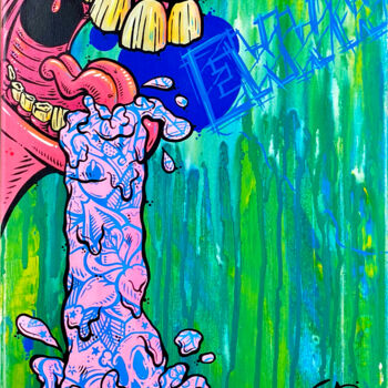 Painting titled "EWW" by Chad Carothers (Chad Cantcolor), Original Artwork, Acrylic