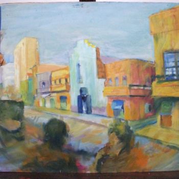 Peinture intitulée "la rue chakib aresl…" par Safi, Œuvre d'art originale