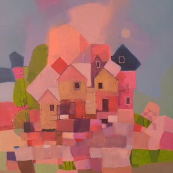 Peinture intitulée "Les maisons se souv…" par Chafa Ouzzani, Œuvre d'art originale
