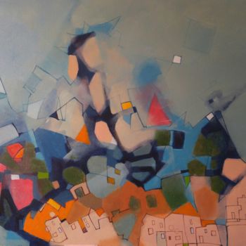 Peinture intitulée "La ville s'insurge.…" par Chafa Ouzzani, Œuvre d'art originale