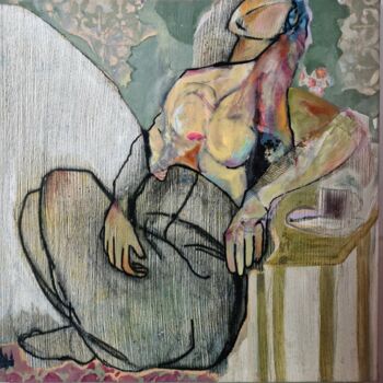 Pittura intitolato "Émergence 2" da Chahla Soummer, Opera d'arte originale, Acrilico Montato su Telaio per barella in legno