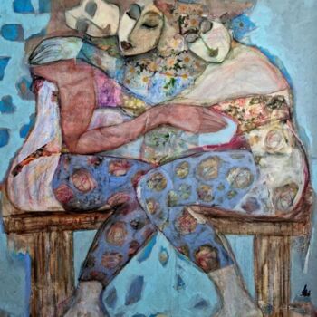 Картина под названием "Endless support" - Chahla Soummer, Подлинное произведение искусства, Акрил