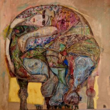 Pintura intitulada "Toute est un cercle" por Chahla Soummer, Obras de arte originais, Acrílico Montado em Armação em madeira