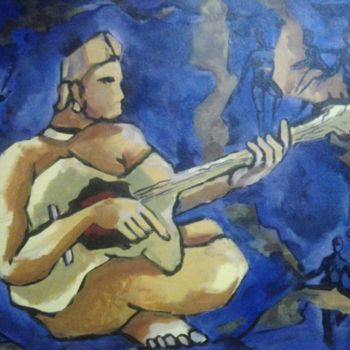 Painting titled "guitar-player.jpg" by Chaitan Bhosale, Original Artwork