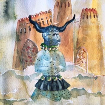 Pittura intitolato "Déva" da Chakameh Chitsaz, Opera d'arte originale, Acquarello