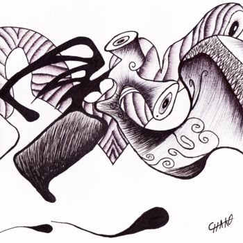 Drawing titled "la despedida" by Chako Ojo, Original Artwork, Ballpoint pen