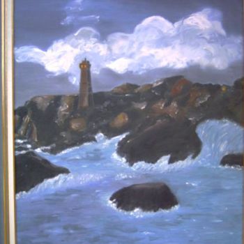 Peinture intitulée "Le phare de Porskam…" par Françoise Chambron, Œuvre d'art originale