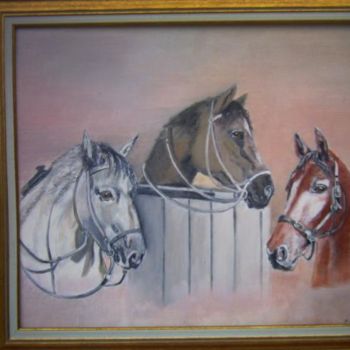 Painting titled "Repos au box" by Françoise Chambron, Original Artwork