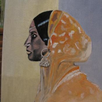 Painting titled "L'Indienne." by Françoise Chambron, Original Artwork