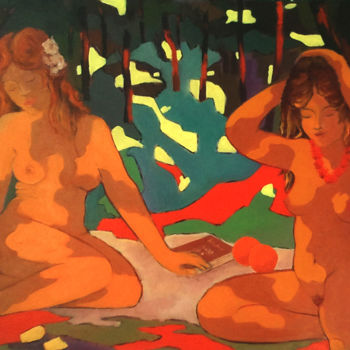 Painting titled "Escapade en forêt.j…" by Jjchambry, Original Artwork