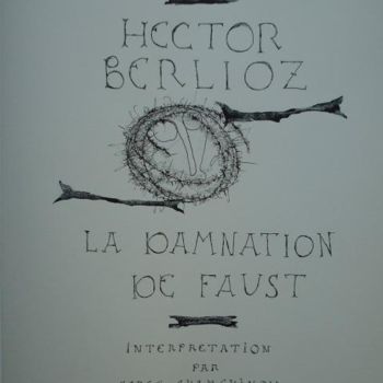 Peinture intitulée ""Hector Berlioz. La…" par Serge Chamchinov, Œuvre d'art originale, Encre