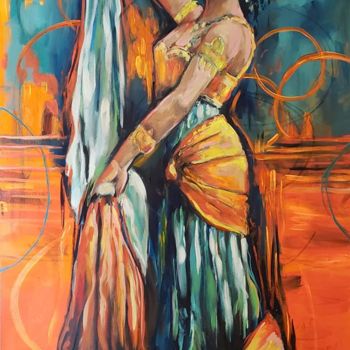 Painting titled "Mata Hari" by Leticia Chamone, Original Artwork, Acrylic