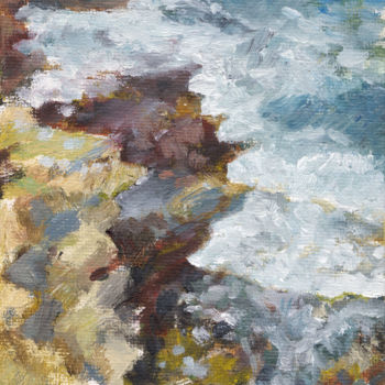 Malarstwo zatytułowany „Rochers au Cap Ferr…” autorstwa C H A M P, Oryginalna praca, Olej