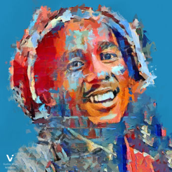 Цифровое искусство под названием "Bob Marley" - Gustav Boye, Подлинное произведение искусства, 2D Цифровая Работа