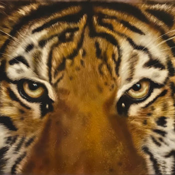 Картина под названием "Tiger Eyes" - Johan De Champs, Подлинное произведение искусства, Акрил