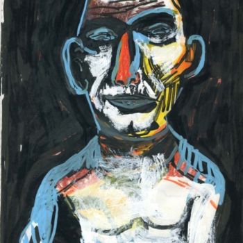 Peinture intitulée "Face narquoise" par Rémi Champseit, Œuvre d'art originale