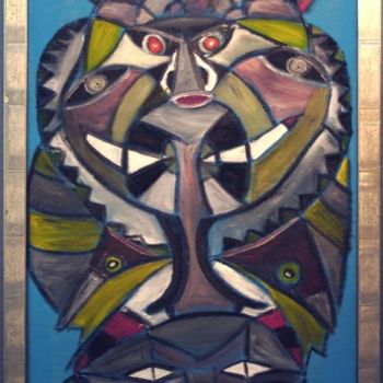 Картина под названием "Garou" - Chan Mengal, Подлинное произведение искусства, Масло Установлен на artwork_cat.