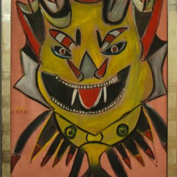 Schilderij getiteld "Méchant diable" door Chan Mengal, Origineel Kunstwerk, Olie Gemonteerd op artwork_cat.