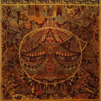 Art textile intitulée "Tapis-tapisserie" par Chan Mengal, Œuvre d'art originale, Tapisserie