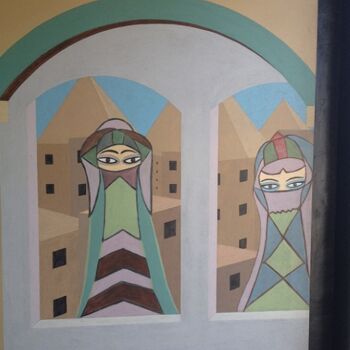 Картина под названием "L'Orient égyptien" - Chan Mengal, Подлинное произведение искусства, Масло