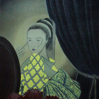 Dessin intitulée "Le masque de la van…" par Chan N.May, Œuvre d'art originale, Pointe d'argent