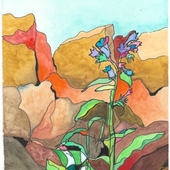 Painting titled "In the Desert" by Chana Esther Bloch, Original Artwork, Watercolor