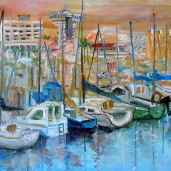 Peinture intitulée "Port de Palavas-Les…" par Liliane Chanal-Jouet, Œuvre d'art originale